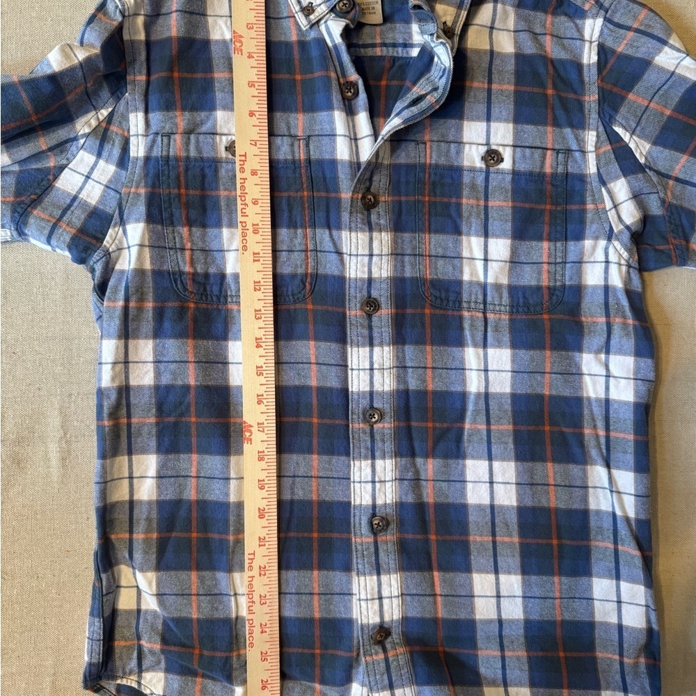 Blue and White Plaid Men's Shirt - Picture 4 of 6